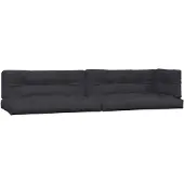 vidaXL Palletkussens 5 st stof zwart