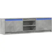 vidaXL Tv-meubel met LED 180x34x50 cm bewerkt hout betongrijs