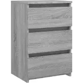 vidaXL Nachtkastje 40x35x62,5 cm bewerkt hout grijs sonoma eikenkleur