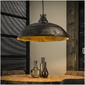 Meubelplaats Hanglamp 1 lamp - Industry - Ray - Zwart/Bruin - Metalen Frame - Woonkamer - Keuken - Slaapkamer - Voedingstype Netstroom - Exclusief Lichtbron - In Hoogte Verstelbaar