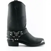Grinders Heren Zwarte Cowboy Bikerlaarzen - Eagle Hi