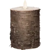 Anna's Collection LED Stompkaars Berk Bruin Met Timer D 9 H 10,9 Cm