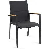 Tierra Outdoor Foxx Stockable stoel Antraciet Teak