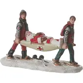 Luville Kerstdorpminiatuur Kerstman Skiongeluk 11 X 4 X 7 Cm