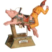 Luville Efteling Kerstdorpminiatuur Varken En De Man 13,5 X 4,5 X 12 Cm