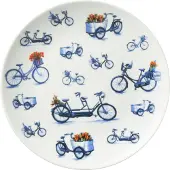 Heinen Delfts Blauw Wandbord Fietsen Blauw D 20,5 H 2 Cm