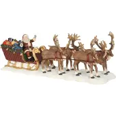 Luville Kerstdorpminiatuur Kerstman Met Slee 21 X 6,5 X 8 Cm