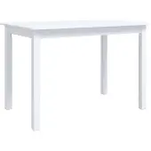vidaXL Eettafel, wit, 114x71x75 cm, massief hout, rubberboom