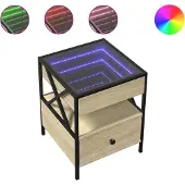 vidaXL Nachtkastje met Infinity LED 40x40x51 cm sonoma eikenkleurig