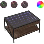 vidaXL Salontafel met Infinity LED 70x50x38 cm bruin eikenkleurig