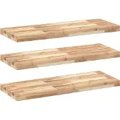 vidaXL Wandschappen 3 st zwevend 100x30x4 cm onbehandeld acaciahout