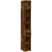 vidaXL Opbergkast smal 30x42,5x225 cm bewerkt hout gerookt eikenkleur