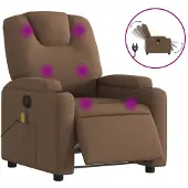 vidaXL Massagestoel elektrisch verstelbaar stof bruin