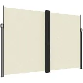 vidaXL Windscherm uittrekbaar 220x1000 cm crèmekleurig