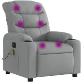vidaXL Massagestoel verstelbaar stof lichtgrijs