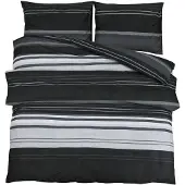 vidaXL Dekbedovertrekset 200x200 cm katoen zwart en wit
