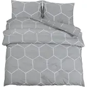 vidaXL Beddengoedset, grijs, 135x200 cm, katoen