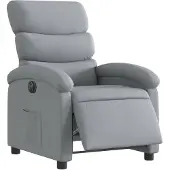 vidaXL Fauteuil elektrisch verstelbaar stof lichtgrijs