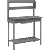 vidaXL Plantentafel met wasbak, 147,5x44x139,5 cm, massief grenenhout