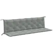 vidaXL Tuinbankkussens 2 st 200x50x7 cm stof gemêleerd lichtgrijs