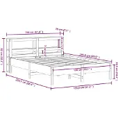 vidaXL Massief houten bed zonder matras, wit, 150x200 cm, van grenenhout