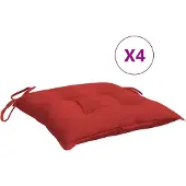 vidaXL Stoelkussens 4 st 40x40x7 cm oxford stof rood
