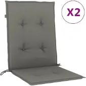 vidaXL Stoelkussens 2 st lage rug 100x50x4 cm stof donkergrijs