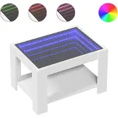 vidaXL Salontafel met LED 73x53x45 cm bewerkt hout wit