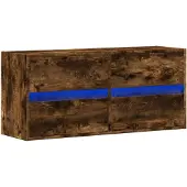 vidaXL Tv-wandmeubel met LED-verlichting 100x31x45 cm gerookt eiken