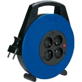 Brennenstuhl Vario Line kabelhaspel 4 stopcontacten zwart/blauw (5 meter)