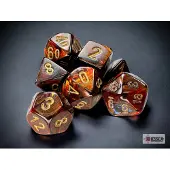 Chessex Scarab Mini-Polyhedral Blue Blood/gold Dobbelsteen Set (7 stuks)