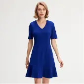 Smart & Joy Minimalistische trapeze jerseyjurk