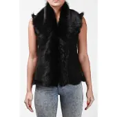 Infinity Leather Korte damesbodywarmer van Toscana-schapenvacht-Denver