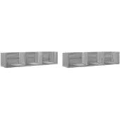 vidaXL Wandkasten 2 st 75x18x16,5 cm bewerkt hout grijs sonoma eiken