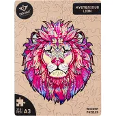 Engelhart Houten Puzzel Leeuw – 218 Unieke Puzzelstukjes – A3 Formaat Grote Houten Legpuzzel – Dieren Puzzelspel – Uitdagend Denkspel – Inclusief Opbergetui –