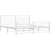 vidaXL Bedframe met hoofd- en voeteneinde metaal wit 180x200 cm