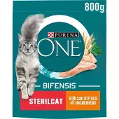 Purina 3x ONE Sterilcat - Kattenvoer Droogvoer - Kip- 800g