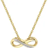 Diamond Luxury Geelgouden ketting met hanger diamant infinity
