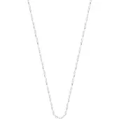Lucardi Dames Ketting - Echt Zilver - Ketting - Cadeau - 80 cm - Zilverkleurig