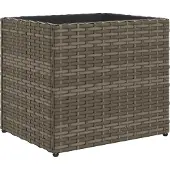 vidaXL Plantenbak 36x30x32 cm poly rattan grijs