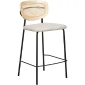 Beliani MAYETTA - Barkruk set van 2 - Beige - Polyester