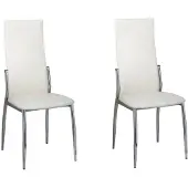 vidaXL Eetkamerstoelen golvende rugleuning kunstleer wit 2 st online kopen