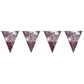 Folat 3x roze slingers vlaggenlijnen 16 jaar 10 meter - Vlaggenlijnen