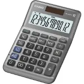 Casio MS-120FM Bureaurekenmachine Grijs Aantal displayposities: 12 werkt op batterijen, werkt op zonne-energie (l x b x h) 149 x 101 x 148.5 mm