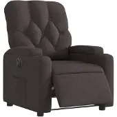vidaXL Fauteuil verstelbaar elektrisch stof donkerbruin