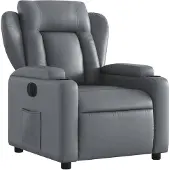 vidaXL Fauteuil verstelbaar elektrisch kunstleer grijs