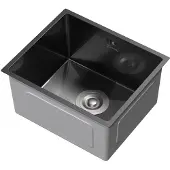 ML-Design Inbouwspoelbak 34x40 cm antraciet met roestvrijstalen afvoer en overloop ML design