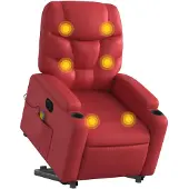 vidaXL Sta-op-massagestoel elektrisch kunstleer rood