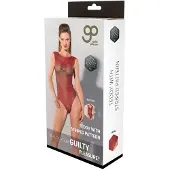 Guilty Pleasure - Printed datex body met gestreept patroon - Rood