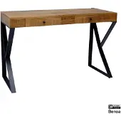 MD Interior Skula mangohouten bureau 120cm met 2 lades